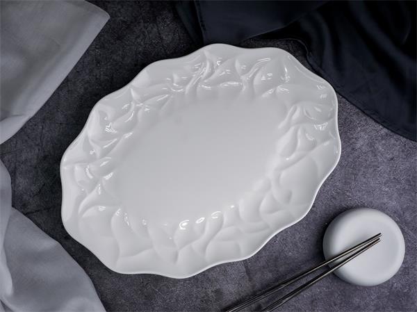 Блюдо овальное 31x22,5 см h 2,5 см, костяной фарфор, Origami