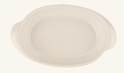 Блюдо для запекания и подачи 360*215 мм. 1900 мл. овальное с ушками Белый, форма Оптива Bonna /1/24/