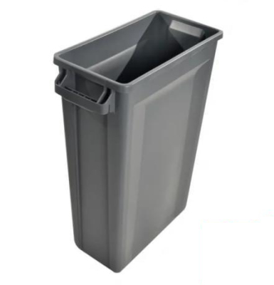 Контейнер для мусора SLIM L 50,7см w 27,2см h 63см 60л с ручками, пластик серый