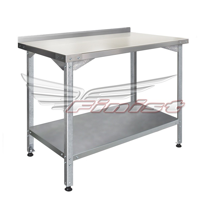 Стол СПЛ полка сплошная нерж, борт 1200/600/850. КАРКАС-УГОЛОК ОЦИНК.