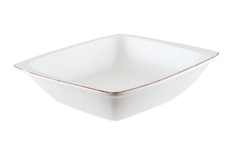 Салатник прямоуг. 190*170 мм. 650 мл. h=45 мм. Ретро коричневый край, форма Мув Bonna /1/12/1032/