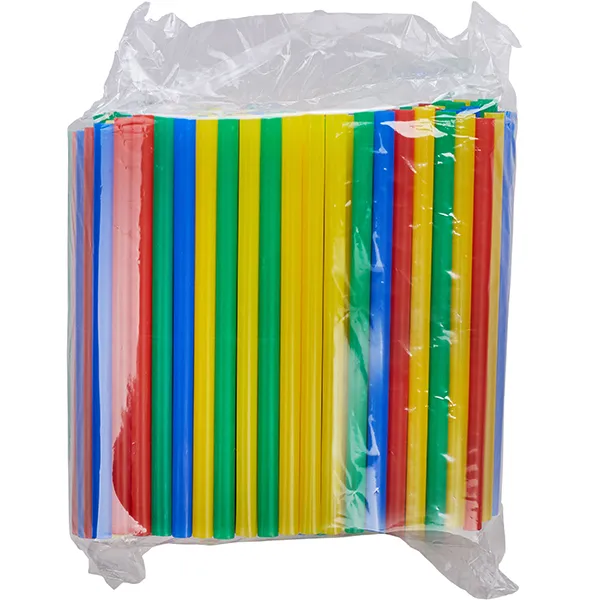 Трубочки б/изгиба[250шт] D=12,L=200мм; разноцветн.