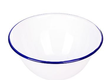 Салатник эмалиров.; сталь; D=15,H=5.5см; белый,синий