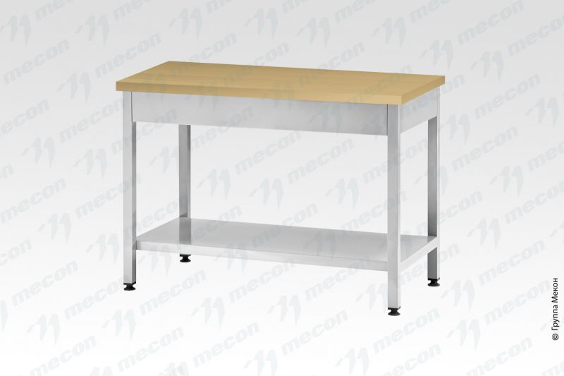 Стол кондитерский СПРп - 1000*500*860 "Profi Ral", бук/40 (полка сплошная)