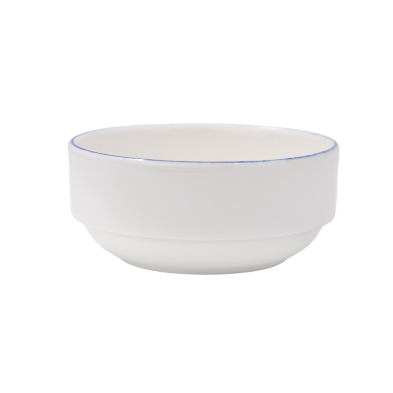 Салатник d=120 мм. 350 мл. h=53 мм. штабелир. Ретро синий край (тарелка подст.70714), форма Банкет B