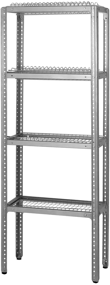 Стеллаж для сушки посуды ССПб - 1000*300*1600 "Base" (сетки "стаканы" - 2 шт.; сетки "тарелки" - 2 ш