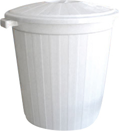 Бак пищевой 65 л. 48*55 см. белый с крышкой, пластик. /1/15/ 61727