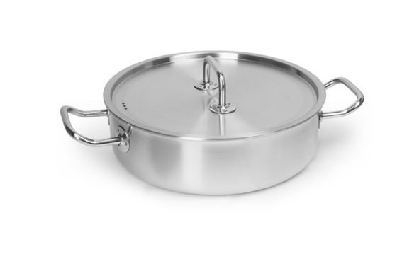 Кастрюля 3 л низкая нержавеющая сталь d=240 h=75, индукция, Luxstahl