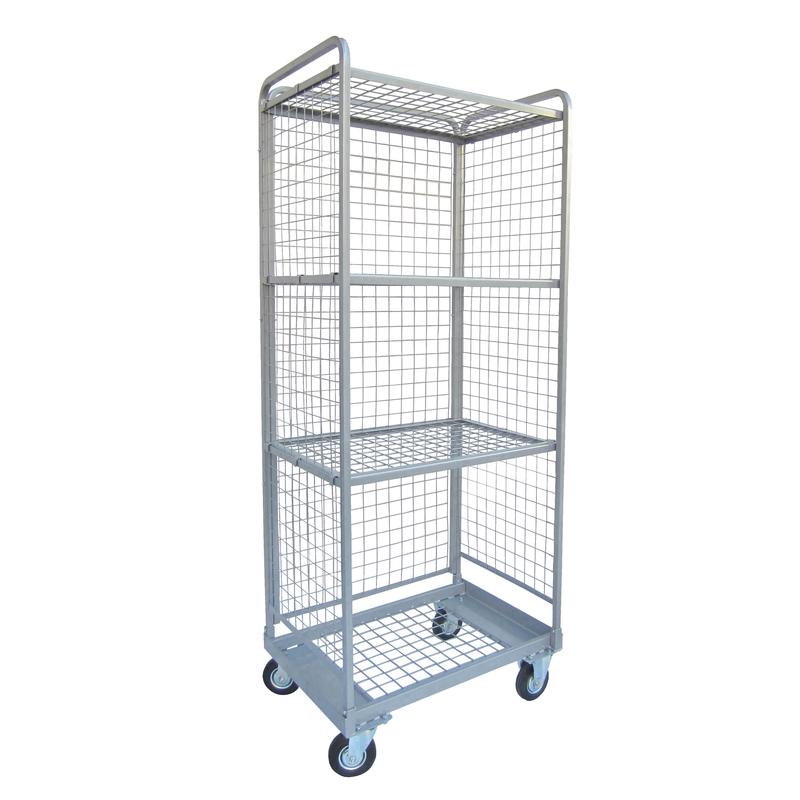 Тележка сетчатая с полками 750×550×1870