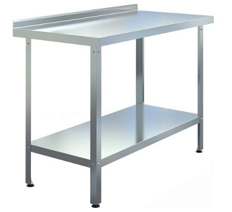 Стол производственный СПРн - 1500*700*860 "Norma Inox", борт (полка сплошная; ножка угловая)