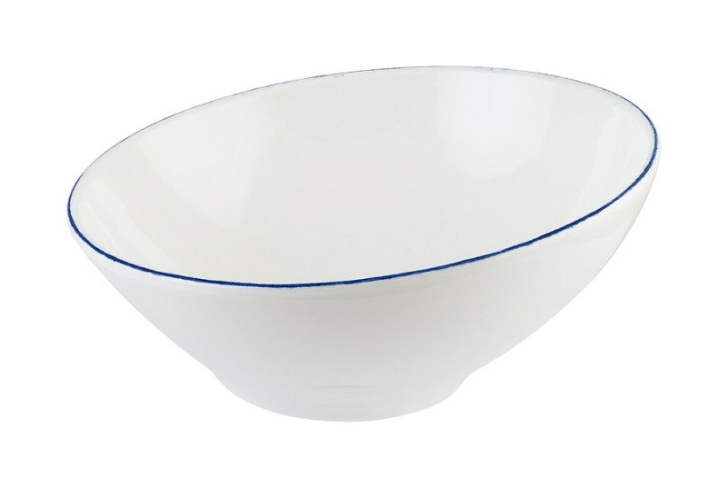 Салатник d=160 мм. 350 мл. h=55/75 мм. скошенный край Ретро синий край (тарелка подст.70714), форма