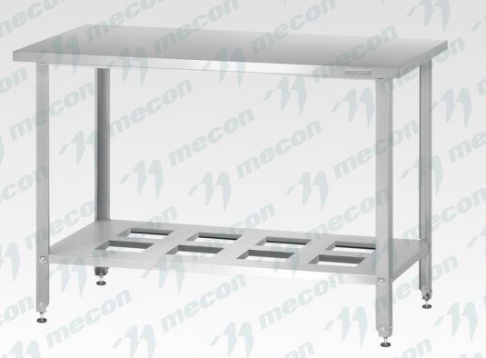 Стол производственный СПРн - 1500*600*860 "Norma Zn", борт (полка-решетка; ножка угловая)