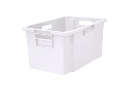 Ящик 600*400*300 мм. для мяса конусный сплошной, морозостойкий, белый (крышка 49164) /1/68/60/