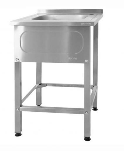 Ванна моечная ВМЦн - 700*700*860 "Norma Inox", 1 м/о 500*500*300, борт, отв. д/смесит., экран (ножка