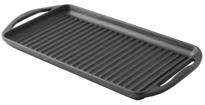 Сковорода гриль прямоугольная с ручками 23*40см.чугун LAVA