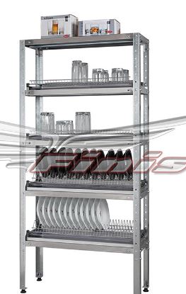 Стеллаж СтПЛп для сушки тарелок FINIST, 4 полки-сушки 925*300*2000