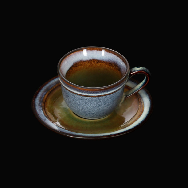 Чайная пара 130мл, синий+зеленый "Corone Verde" [HL934810+HL934820]