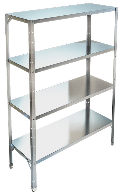 Стеллаж со сплошными полками ТЕХНО-ТТ СТР-134/900 нерж