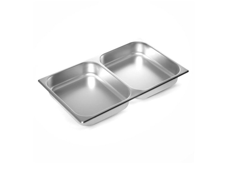 Гастроемкость Luxstahl из нержавеющей стали G/N 1/1 530х325х65 двухсекционная 8 л [125731]