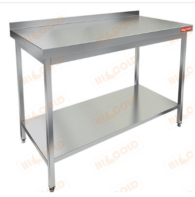 Стол производственный пристенный с бортом и полкой HICOLD НСО-12/7БП