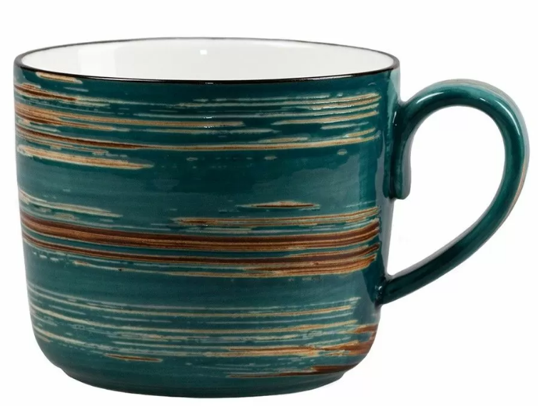 Кружка серия Texture Dark Green Lines h 8 см, d 9,5 см, 350 мл, P.L. Proff Cuisine