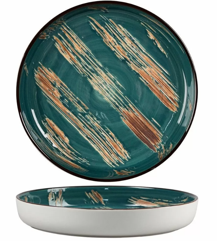 Тарелка с бортом Texture Dark Green Lines d 16,5*2,4 см, P.L. Proff Cuisine