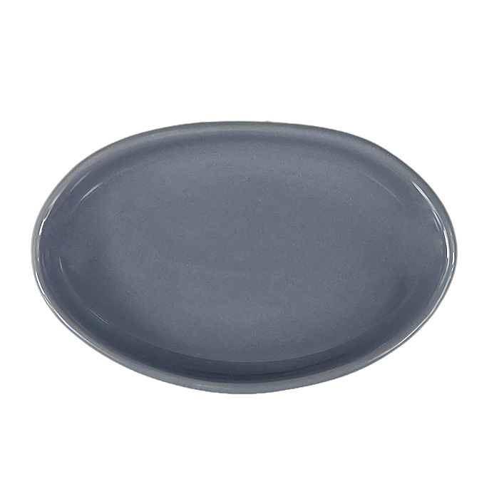 Блюдо овальное 150*100 мм. Серый, форма Крас волнистый край Bonna /1/12/