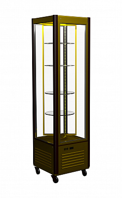 Витрина кондитерская CARBOMA D4 VM 400-2 (R400Cвр Люкс коричнево-золотой, 1/2, INOX)