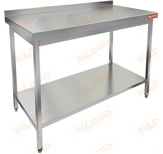 Стол производственный пристенный с бортом и полкой HICOLD НСО-12/6БП