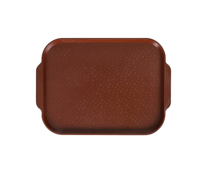 Поднос столовый 450х355 мм с ручками коричневый [04025]