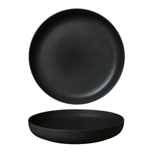 Тарелка с бортом d=25.5 cм,фарфор "NOBLE" серия "Fine Plus-Black Sand"