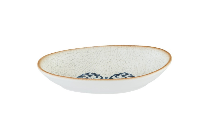 Соусник 70 мл. 120*80 мм. h=22 мм. овальный Виенто, форма Ваго волнистый край Bonna /1/12/