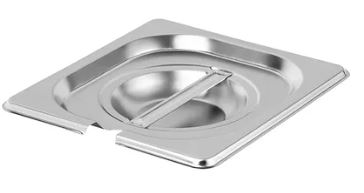 Крышка для гастроемкости GN 1/6 с вырезом для ложки сталь нерж. ,H=3,L=18,B=16см металлич.