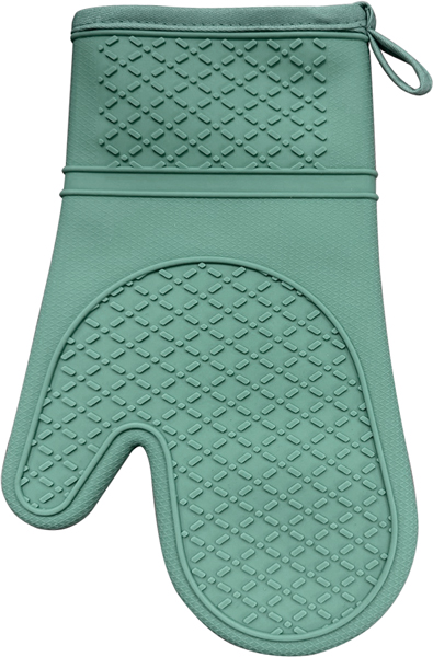 Рукавица термостойкая с 1-м выделенн. пальц. 30*18,5 см(от -40 до +240°С) зеленая, силикон (1шт)/1/1