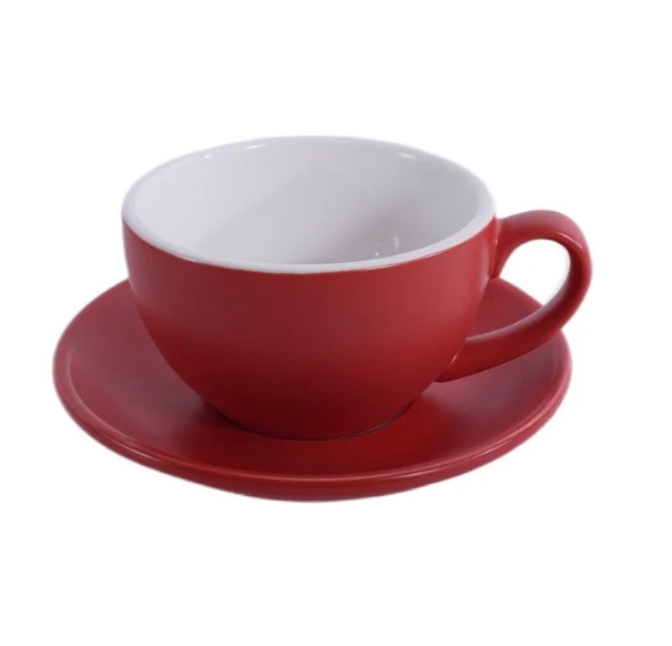 Кофейно-чайная пара Barista (Бариста) 300 мл,красный-матовый цвет, P.L.