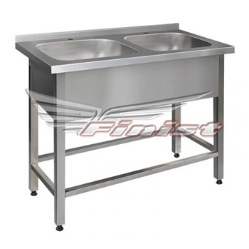 Ванна моечная цельнотянутая 2 ванны FINIST ВМПц-2 борт., отв. под смеситель 2 шт 1000*700*850 мм