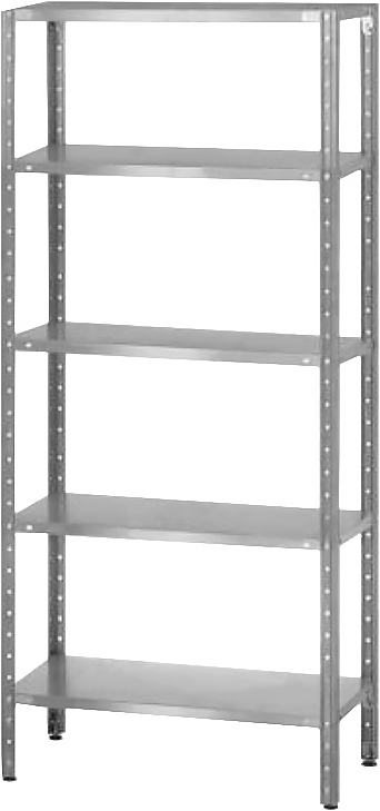 Стеллаж полочный СПЛн - 800*400*1800 "Norma Inox" (полка сплошная 5 шт.)