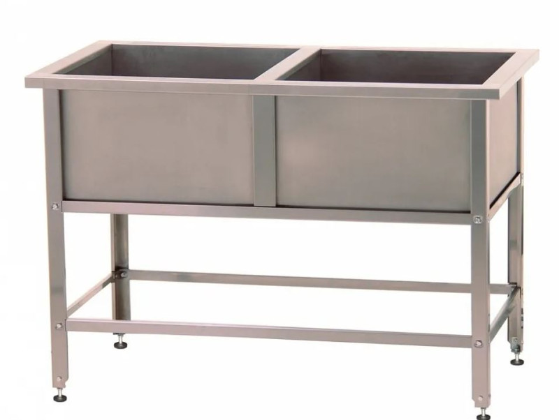 Ванна моечная ВМСн - 630/2 "Norma Ral", 2 м/о 530*530*350 (ножка угловая), борт