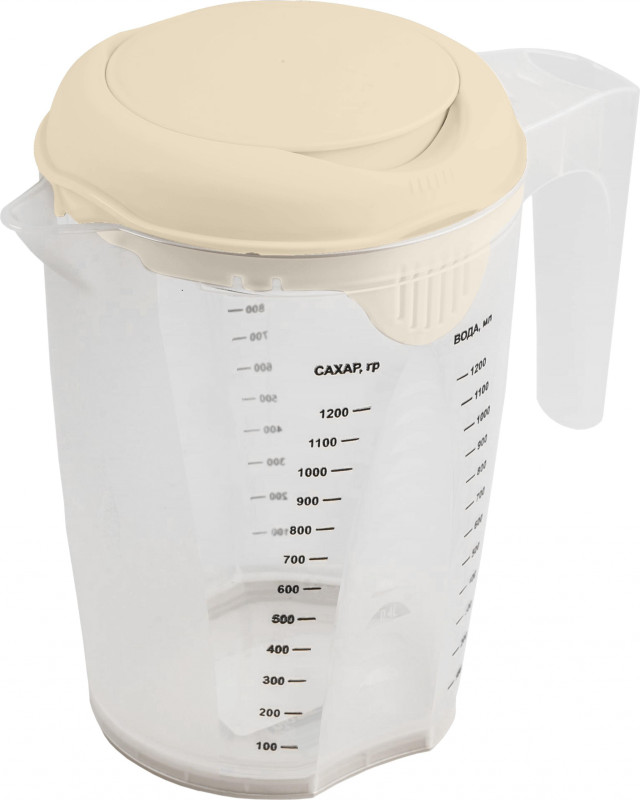 Кувшин мерный 1,5л. с двойной крышкой, ПП [PT1148МЛ-16]