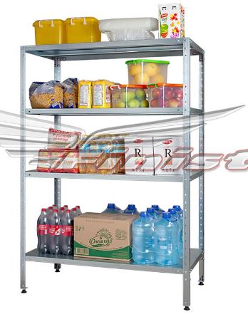 Стеллаж СтПЛ 4 полки сплошн. нерж. 0,8мм 1500/600/1800