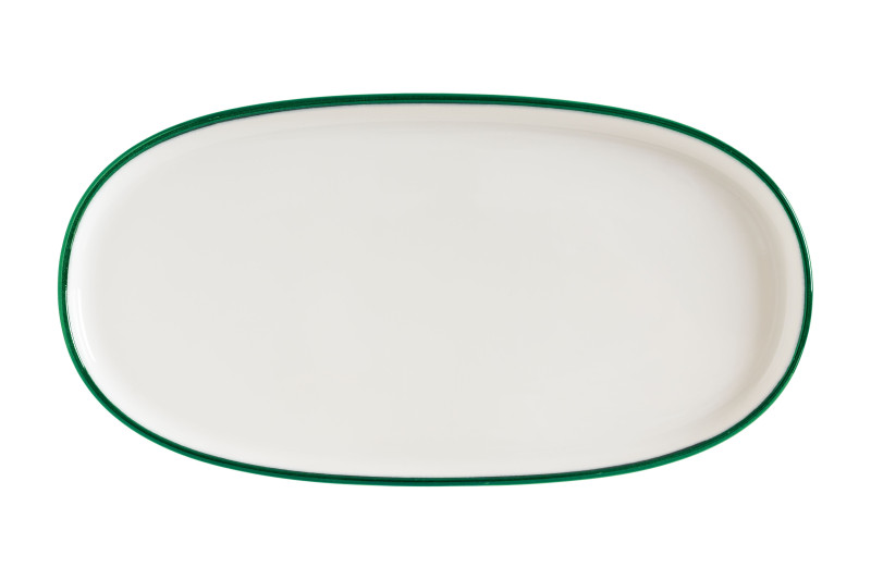 Блюдо овальное 210*100 мм. Линеа Зеленый, форма Хюгге Bonna /1/12/1116/