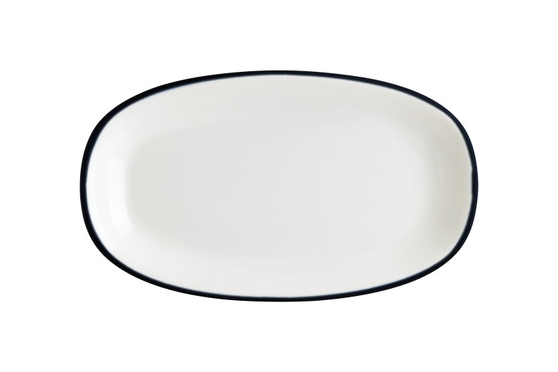 Блюдо овальное 150*85 мм. Линеа Черный, форма Гурмэ Bonna /1/12/3168/