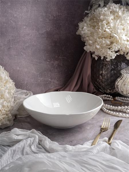 Салатник 1 л, d 21 см h 6,5 см, фарфор, Grazia