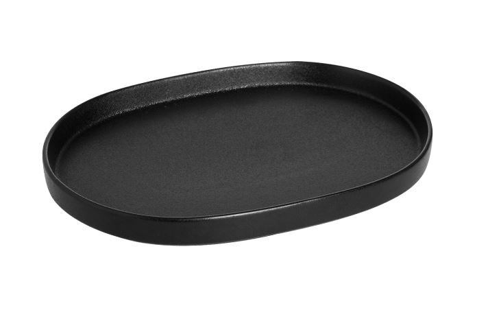 Блюдо овальное с бортами 10,5" 270х190х26мм, черный "Corone Bushido"