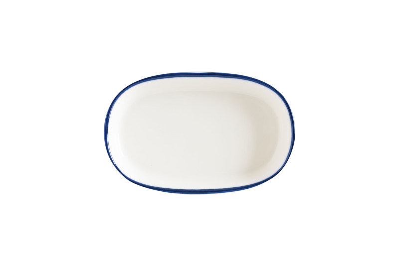 Блюдо овальное 100*65 мм. Линеа Синий, форма Хюгге Bonna /1/12/5856/