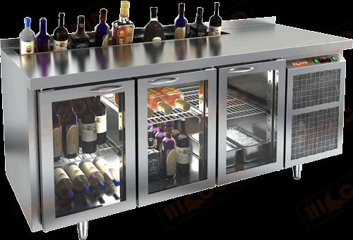 Стол охлаждаемый HICOLD GNG 111 HT V барный с ванной под бутылки