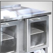 Среднетемпературный холодильный стол СХСст-700-2, 2 стеклянные двери, подсветка