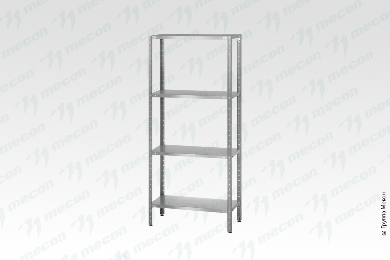 Стеллаж полочный СПЛ - 1000*600*1800 "Norma" (стойки цинк; полка сплошная 4 шт. нерж.)