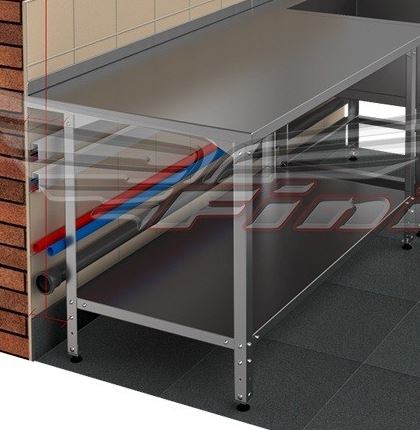 Стол СПЛ Finist, борт, полка сплошная из нерж.стали 1600х700х850мм