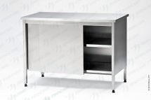 Стол производственный закрытый СПЗп - 1200*600*860 "Profi Ral", борт, двери-купе, полка сплошная